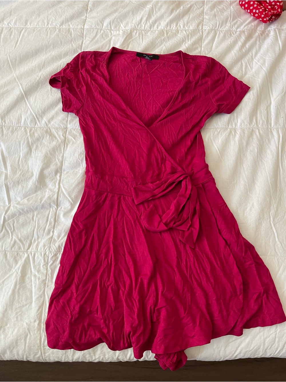 Fuchsia Wrap-Style Short Sleeve Romper
